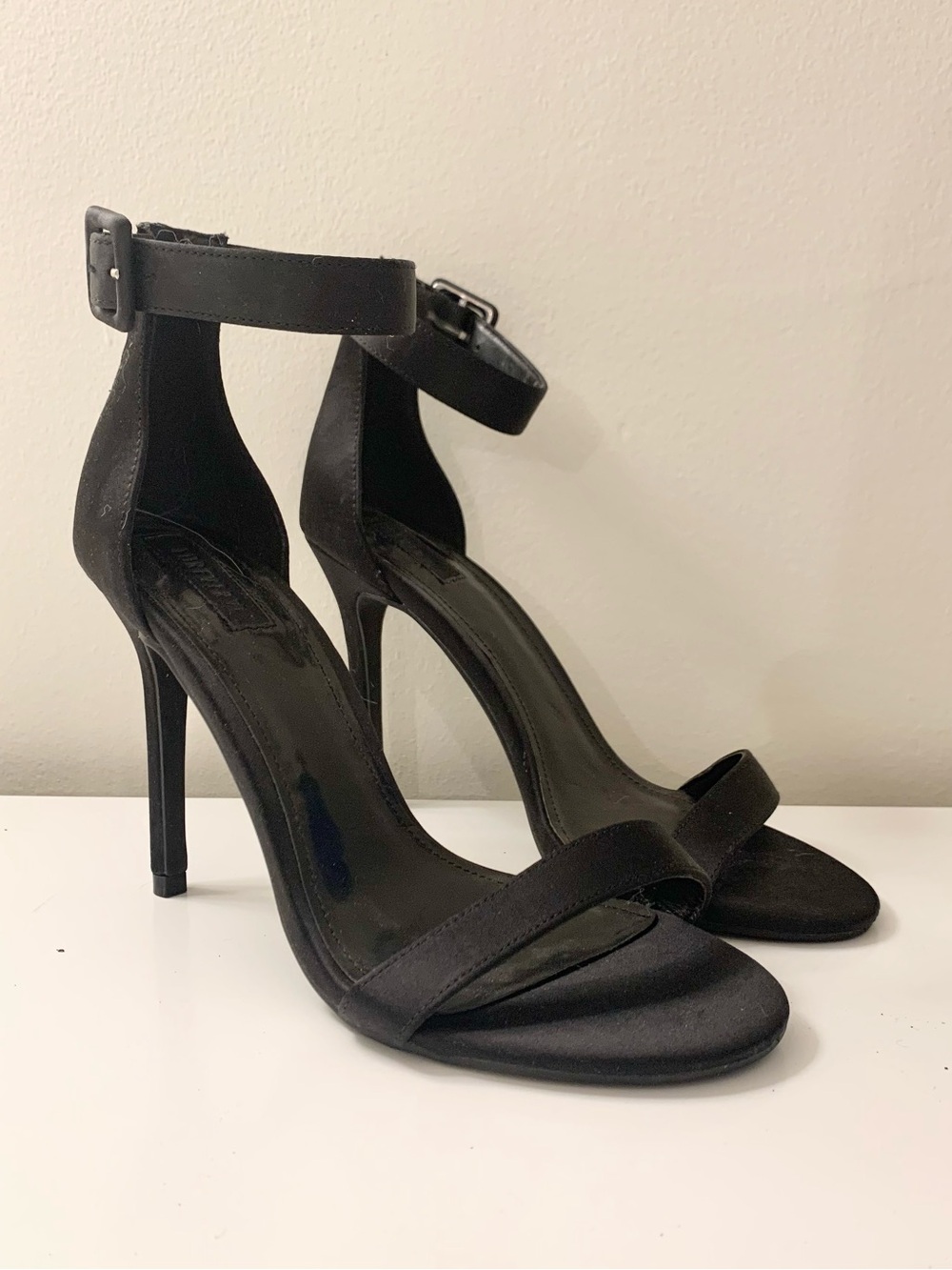 NEW Forever 21 Black Satin Stiletto Heels